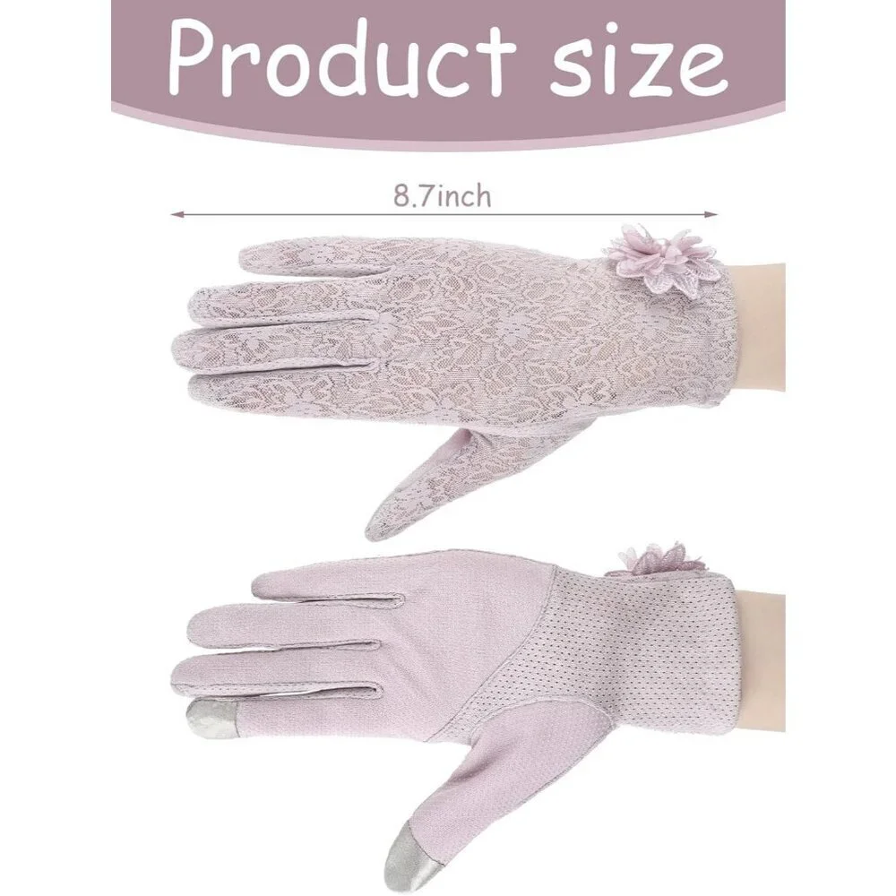 Women's Cameo Fingerless Floral Short Lace Gloves Party Tea Halloween Wedding